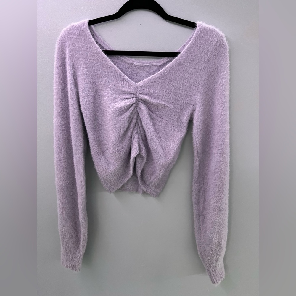 Purple fuzzy Hollister sweater